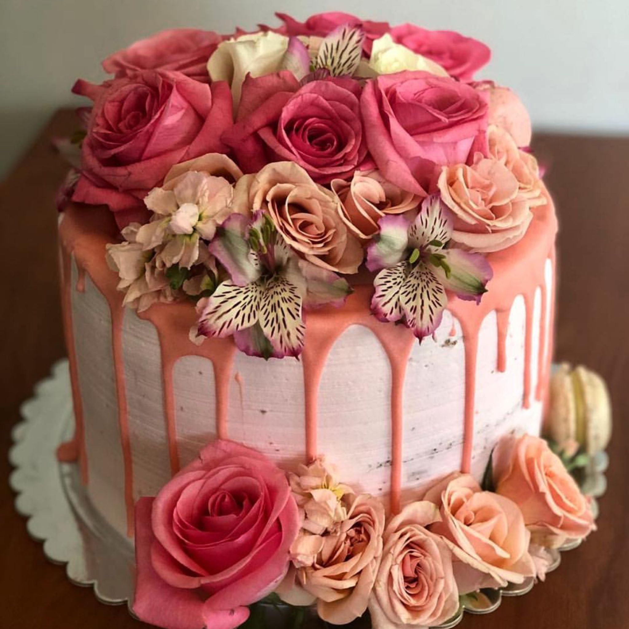 Naked Cake Vainilla Y Flores Postres Diana Carrion